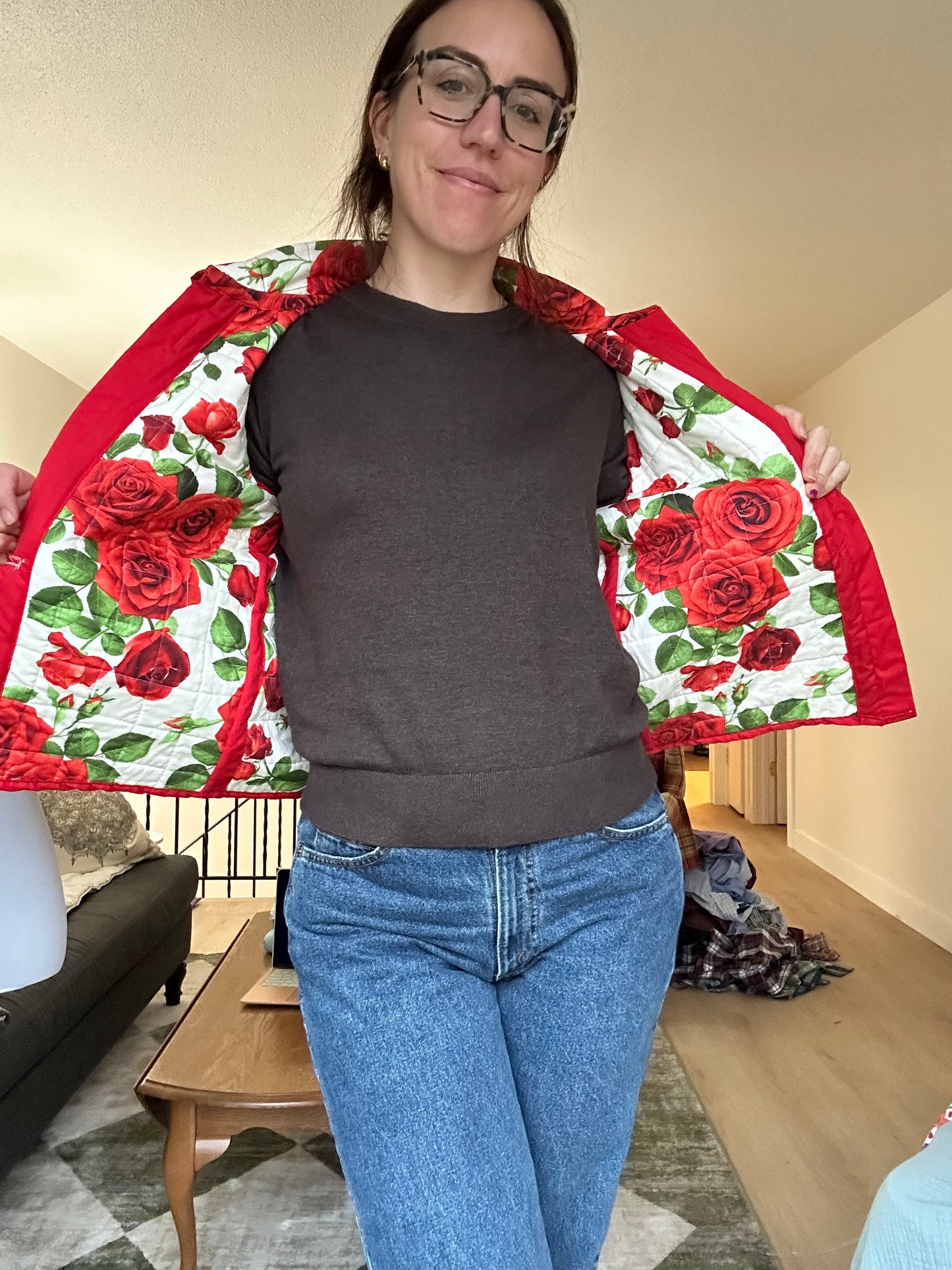 Small Quilt Jacket - Red Reversible
