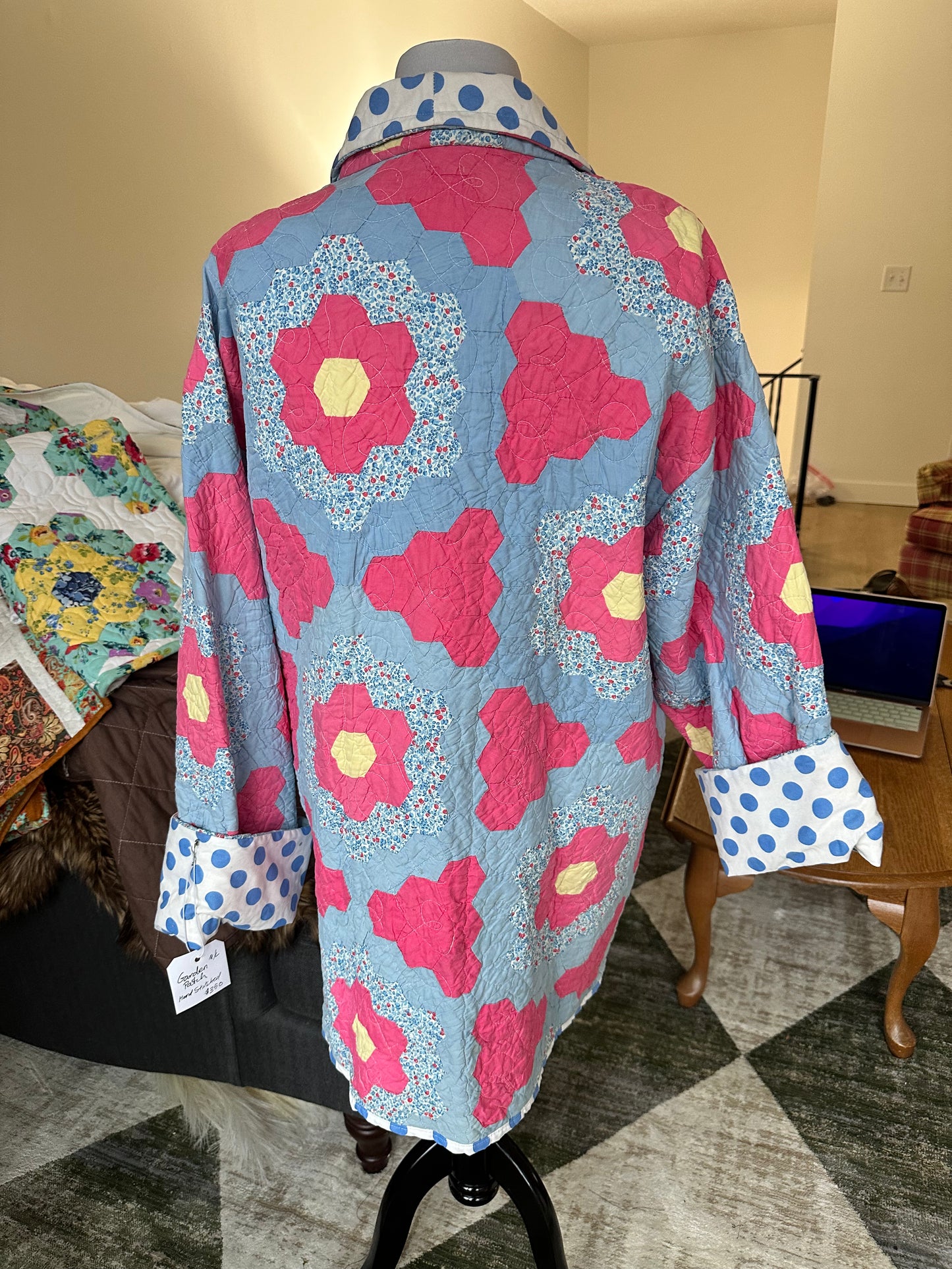M/L Quilt Jacket - Vintage Pink and Blue