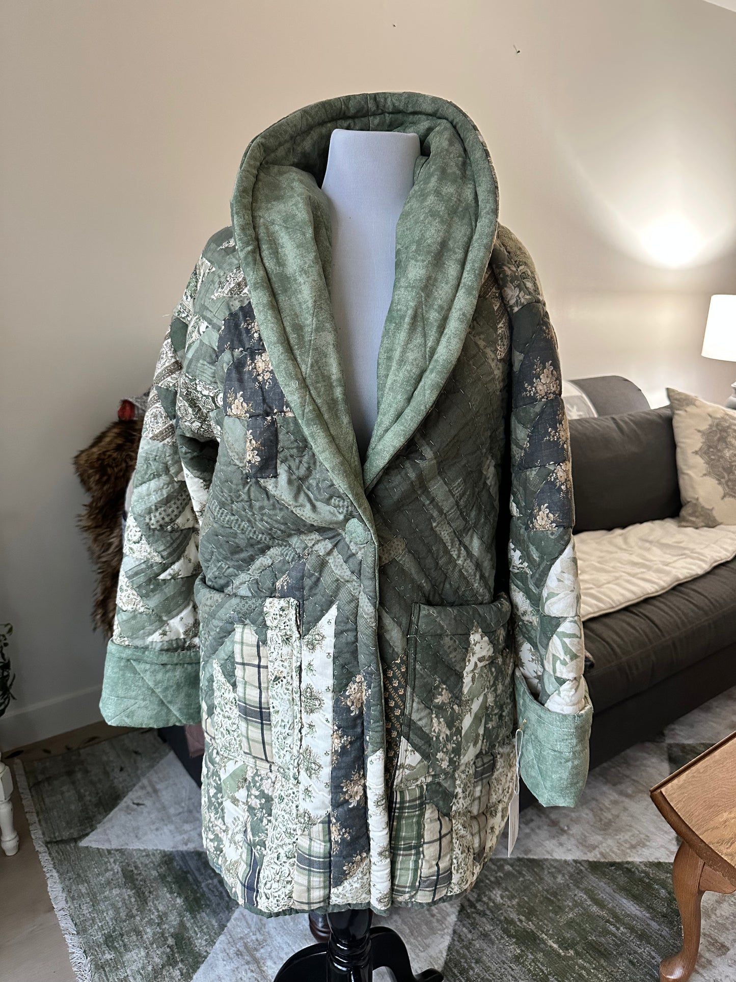 M/L Quilt Jacket - Green Forest