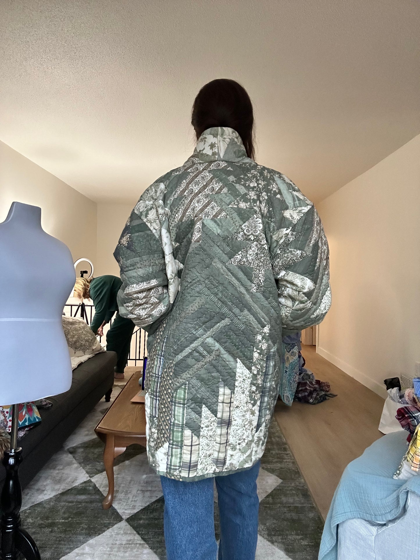 M/L Quilt Jacket - Green Forest
