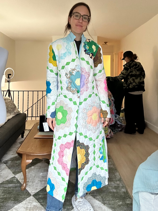 S/M Quilt Jacket - Vintage Grandmas Garden