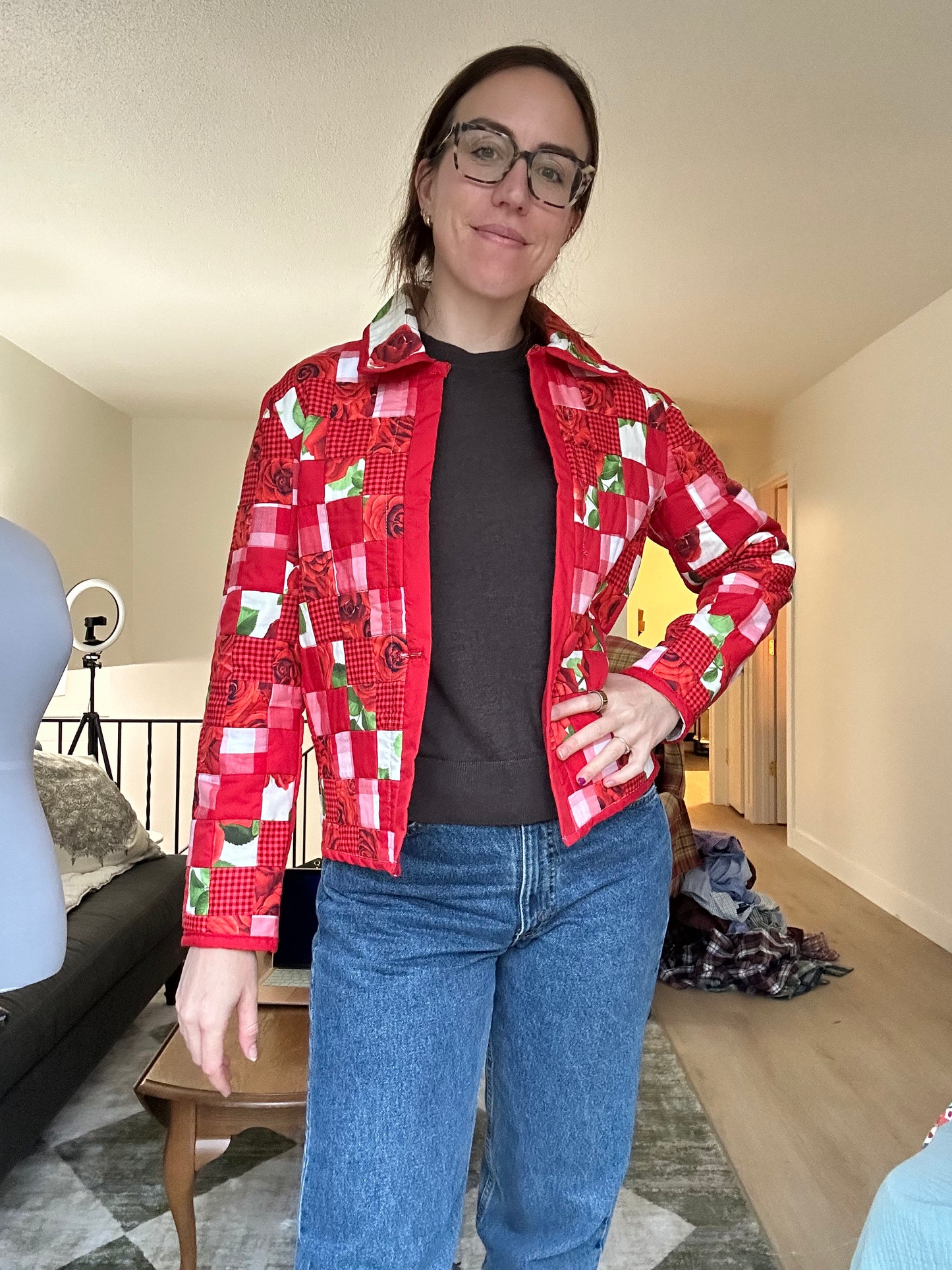 Small Quilt Jacket - Red Reversible