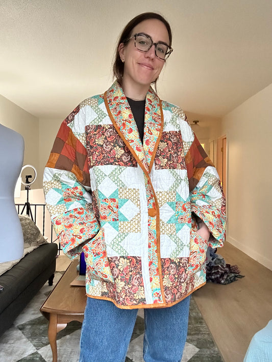 M/L Quilt Jacket - Owls!